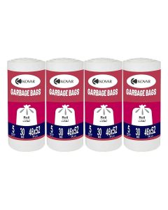 KOVAR Biodegradable & Antibacterial 5 Gallon Garbage Bags / Plastic Trash Bags / Leak-Proof Bin Bags for Wet & Dry Waste / 120 Pcs with 4-Pack Roll Set / Waste Bag for Indoor and Outdoor / 46cm x 52cm