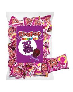 Ring Pop Purple Candy Lollipops 30Ct Bulk Individually Wrapped in Very Berry Punch Flavor Full Size Fun Hard Candy For Birthday Party Favors Bachelorette Parties Kids Gifts