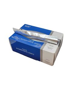 DHG PROFESSIONAL Aluminum Foil Sheets 500 Count 9 x 1075 PreCut PopUp Dispenser for Food Wrap Sandwich Wrap Hair Foils Food Storage Baking Catering Restaurant Salon Use