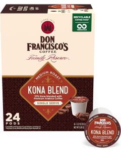 Don Francisco's Kona Blend Coffee - 24 K-Cup Compatible Single-Serve Pods - 10% Kona - Medium Roast