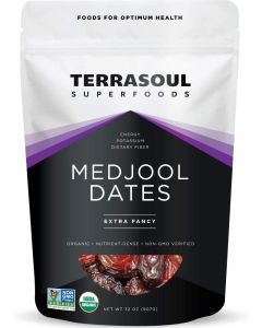 Terrasoul Superfoods Organic Medjool Dates - Extra Fancy, Soft Chewy Texture, Sweet Caramel Flavor, 2 Lbs