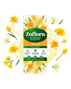 Zoflora Springtime Concentrated Multipurpose Disinfectant 500ml, 3 in 1 Cleaning Liquid, Kills 99.9% of Viruses & Bacteria, Eliminates Odours, 24 Hour Floral Fragrance for Household Surface Cleaning
