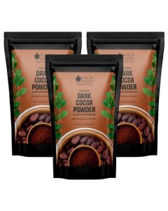 Bliss of Earth Dark Cocoa Powder 200g (Pack of 3) / Alkalized Unsweetened Cocoa Powder / Pure Baking Cocoa for Cakes, Brownies & Hot Chocolate / Vegan & Keto Friendly