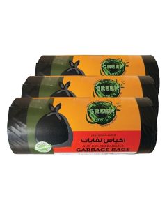 Earth Green Choice Biodegradable Black Garbage Bags 30 Gallons Medium, 60 × 90 cm, 3 × 20 Pcs (Total 60 Bags)
