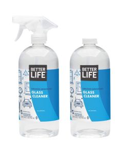 Better Life Glass Cleaner Streakfree Window Cleaner Surface Cleaning Spray Mirror Screen and Shower Door Cleaner Removes Fingerprints Dust Dirt Unscented 32 Oz Pack of 2