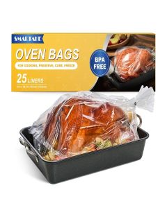 SMARTAKE 25-Count Turkey Oven Bags, Holds Up to 25 Pounds, 19 x 24.5 Inch Large Size Disposable Cooking Bag, BPA-Free, for Roasting Baking Meats Seafood Thanksgiving Christmas