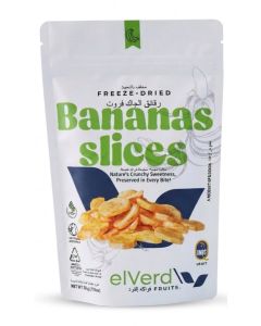 Elverd Premium Freeze – Dried Crunchy Banana slices -50g, Crispy Tropical Fruit Snack, Naturally Sweet, 100% Natural, No Added Sugar, Rich in Potassium, High Dietary Fibre, Vegan, Gluten Free, Perfect Healthy Snack for Kids & Adults