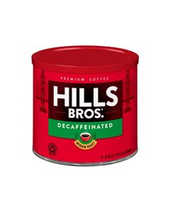 Hills Bros Decaffeinated Ground Coffee Premium Arabica Coffee Beans Medium Roast Rich Flavor Cup After Cup Recyclable Steel Can for Freshness Certified Kosher 23 OZ Can