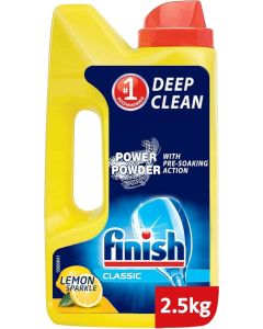 Finish Lemon Sparkle Dishwasher Detergent Powder With Pre-Soaking Action, 2.5 Kg