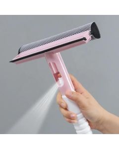 Quenship 3 in 1 Glass Cleaner Tool with Spray Bottle 3in1 Window Wiper Squeegee Brush for Car Home Office Shower