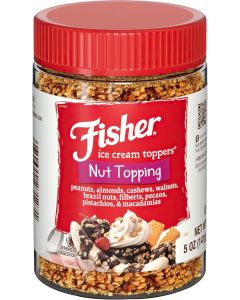 Fisher Nut Topping Peanut - 5 Ounce Jar of Mixed Nuts for Ice Cream