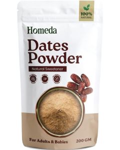Homeda Organic Dates Powder for Kids, Baby, Adults (200g) - Natural Dry Date Sugar, Kharik Powder, Khajur Seed without Sugar, 100% Natural Sweetener, No Preservatives