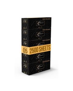 1Ply Facial Tissue 2500 Sheets, 5 Packs of 500 Sheets - Contains 2500 Premium, Soft & Absorbent Tissues Suitable For All Skin Types