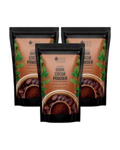 Naturally Organic Dark Cocoa Powder 3x1kg for Chocolate Cake Making & Chocolate Hot Milk Shake, Unsweetened (Pack of 3)