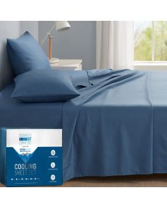 Degrees of Comfort Coolmax Cooling Bed Sheets Full Size for Hot Sleepers Moisture Wicking Cold Sheet Set for Night Sweats Deep Pocket Ultra Soft Cozy for All Seasons Teal 4 Pieces