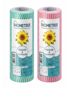 Non Woven Reusable & Washable Kitchen Towel Roll / Ultra Absorbent, Antimicrobial & Anti Odour Wipes for Spotless Cleaning / Quick Dry Tissues Pack of (3, 23X20