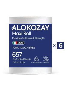 Maxi Roll - 657 Sheets X 2ply - 130 Meters X Pack of 6