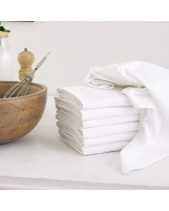DG Collections 100 Cotton Flour Sack Towels 7 Pack 33x38 Inches White LintFree PreWashed Hemmed Edges Reusable Kitchen Towels for Cleaning Embroidery Printing Crafts White