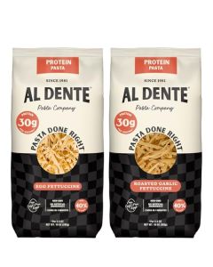 Al Dente Protein Pasta Egg Roasted Garlic Fettuccine 30g High Protein in 35oz Serving Lower Carb CageFree Eggs Semolina Previously CarbaNada Packaging May Vary 10oz Bags Pack of 2