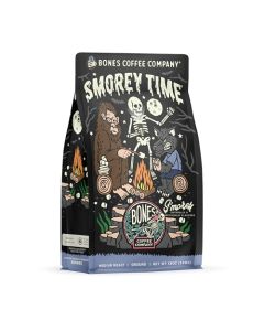 Bones Coffee Company Smorey Time Smores and Graham Crackers Flavored Coffee Medium Roast Low Acid Arabica Beans Compatible with Auto drip and French Press Coffee Maker 12 Oz Ground