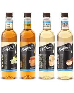 DaVinci Gourmet Sugar Free Syrup Variety Pack - Caramel, Hazelnut, Toasted Marshmallow, Vanilla (25.4 Fl Oz, Pack of 4)